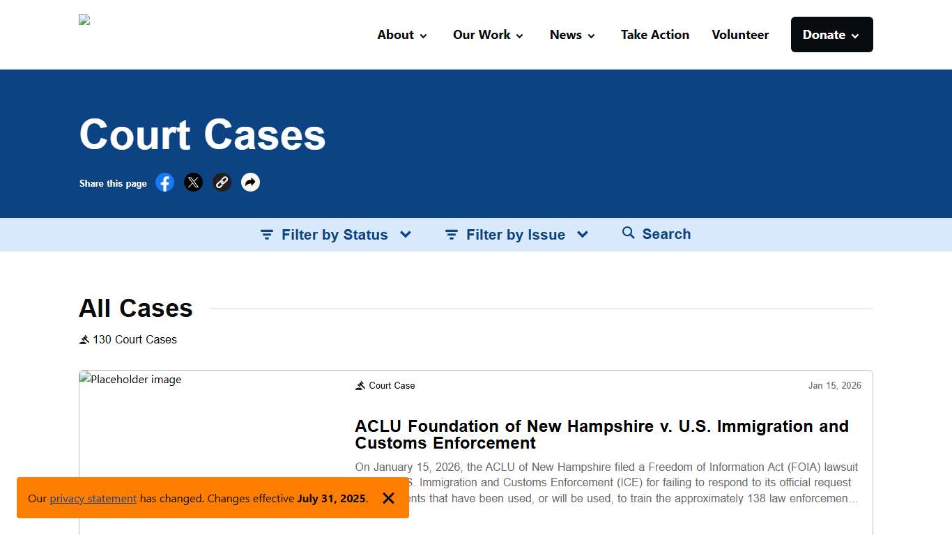 Cases - ACLU of New Hampshire